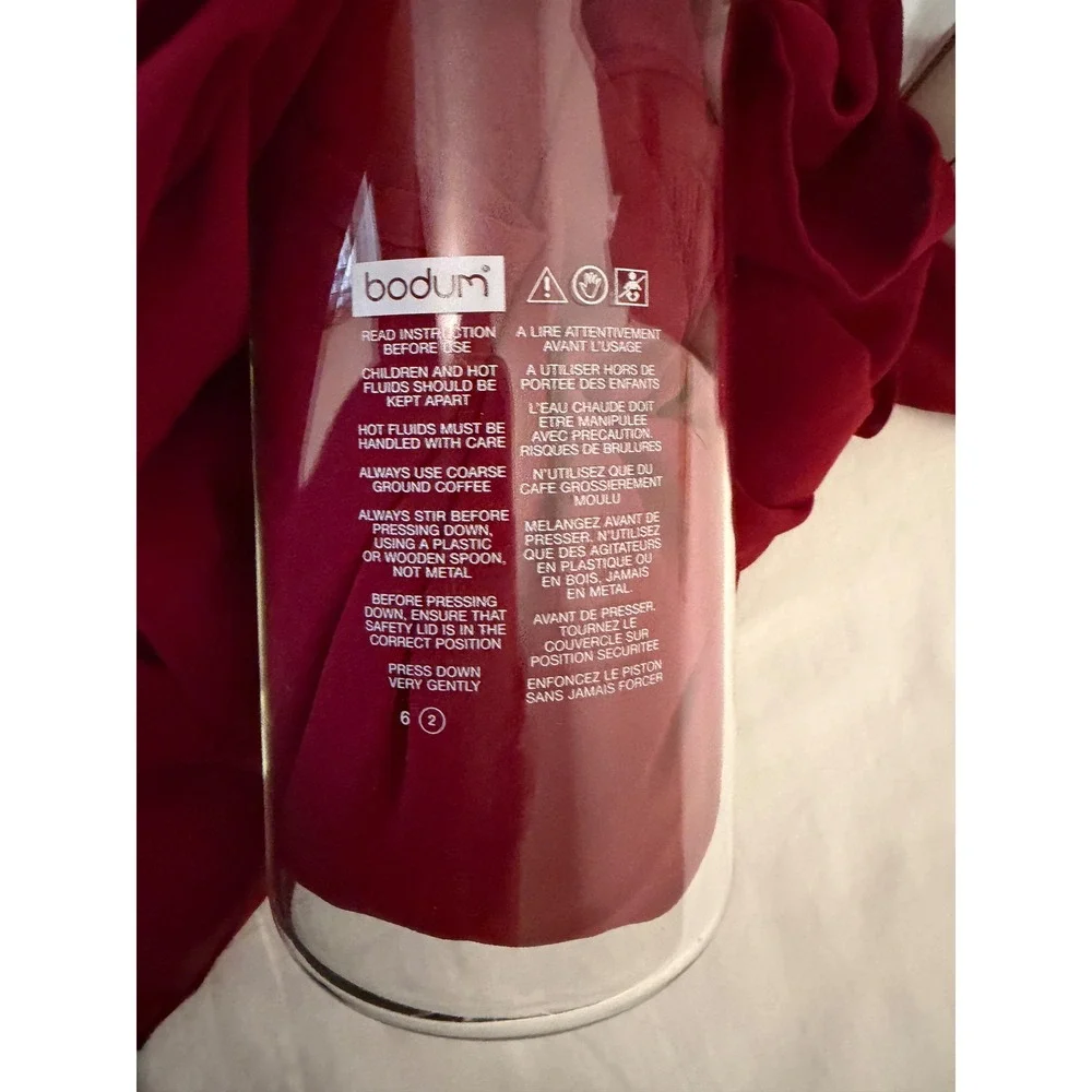 Bodum 1508-10 Spare Glass Beaker 8 Cup 1.0L 34oz French Press Replacement Clear